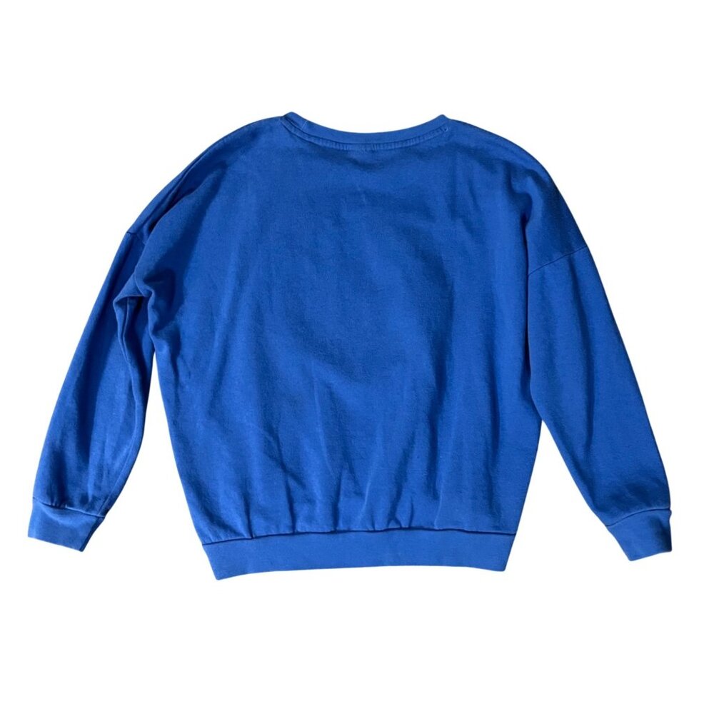 Disney Youth L? Sweatshirt Mickey Minnie Goofy Donald Blue Used - Picture 4 of 16